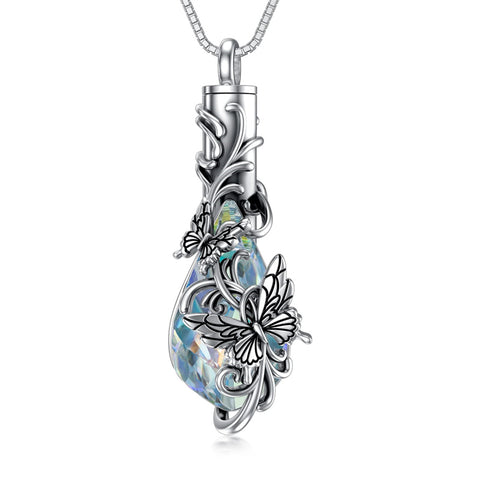 Sterling Silver Butterfly Urn Necklace For Ashes