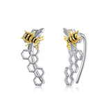Hypoallergenic Bee Earrings 925 Sterling Silver Honey Earring Jewelry Christmas Birthday Gifts for Women Girls