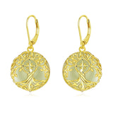 14K Gold Plated Natural Jade  Earrings for Women Good Fortune Jewelry Birthday Mother's Day Gifts