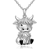 Highland Cow Necklace for Women Sterling Silver Scottish Highland Cow Pendant Scotland Hyland Animal Lover Jewelry