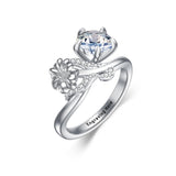 Sterling Silver Moissanite 12 Months Birthflowers Ring