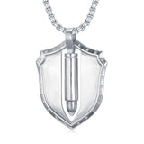 Sterling Silver Bullet Urn Necklace for Ashes for Men