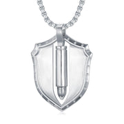 Sterling Silver Bullet Urn Necklace for Ashes for Men