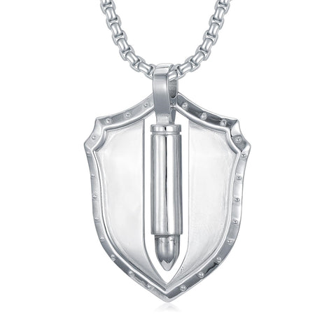 Sterling Silver Bullet Urn Necklace for Ashes for Men
