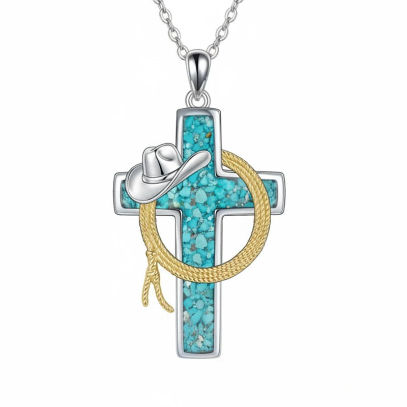 Sterling Silver Cross Pendant Necklace for Women Southwestern Cross Jewelry Gifts
