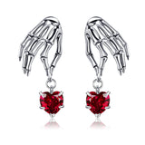 Skull Earrings Sterling Silver Skeleton Hand Drop Earrings Gothic Skull Valentine's Day Jewelry Gifts for Women Girls