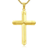 Cross Pendant Necklace  14K Gold Plated Christian Faith Jewelry