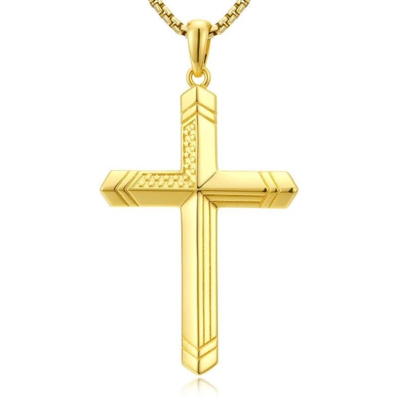 Cross Pendant Necklace  14K Gold Plated Christian Faith Jewelry