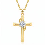 10K 14K 18K Gold Cross Pendant Necklace Religious Jewelry Gifts for Men and Women