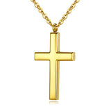 Stainless Steel Simple Men’s Stainless Steel Cross Pendant Chain Necklace for Men Women, 20-24 Inches Chain