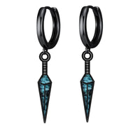Sterling Silver Medieval Sword Dangle Cross KnivesAnkh Drop Earrings