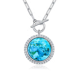 Sterling SilverTurquoise Red Coral Lapis Lazuli Malachite Paperclip Chain Necklace