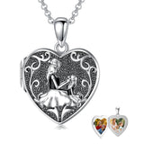 Sterling Silver Personalized Father and Daughter Mother and Daughter  Skull Photo Locket Necklace