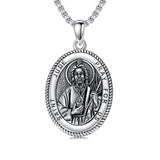 Sterling Silver Saint Joseph St Michael Saint Peter Saint Christopher Religious Pendant Necklace