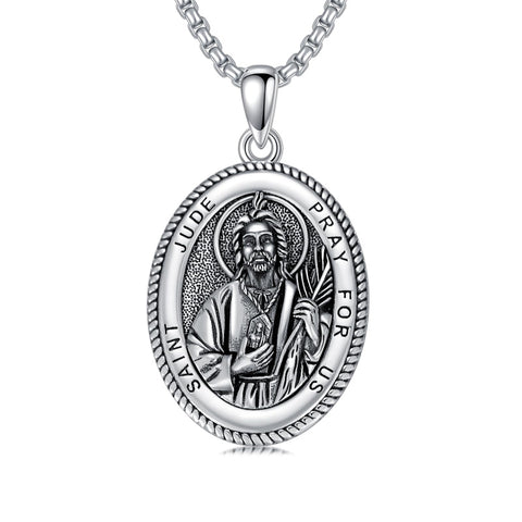 Sterling Silver Saint Joseph St Michael Saint Peter Saint Christopher Religious Pendant Necklace