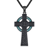 14K Gold Plated Celtic Vikin Cross Pendant Necklace Irish Jewelry Religious Protective Gift
