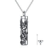 Phoenix Urn Necklace for Ashes Sterling Silver Cremation Jewelry for Ashes Memorial Keepsake Jewelry Gift for Women Men Girls