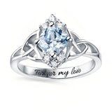 Sterling Silver Personalized Birthstone Engraved Ring