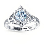 Sterling Silver Personalized Birthstone Engraved Ring