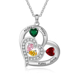 Sterling Silver Personalized Name Birthstone Mothers Necklace for Women