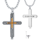 Sterling Silver Obsidian Lapis Lazuli Tigers Eye Turquoise Celtic Knot & Cross Urn Necklaces for Ashes