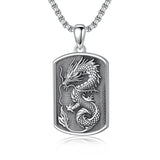 Sterling Silver Viking Dragon Eagle Wolf Animal Pendant Necklace for Men