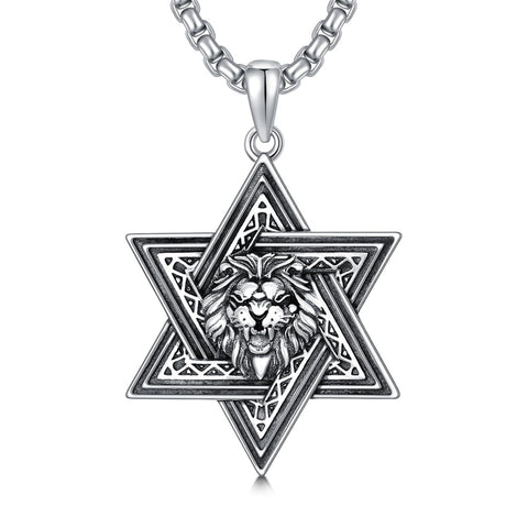 Sterling Silver Crown Jesus Fish Celtic Knot Chai  Lion Star of David Pendant Necklace
