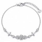 Sterling Silver Dragonfly Butterfly Cardinal Hummingbird Jesus Fish Lotus Daisy Sunflower Rose Faith Cross Bracelet
