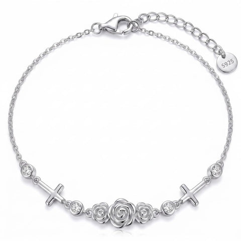 Sterling Silver Dragonfly Butterfly Cardinal Hummingbird Jesus Fish Lotus Daisy Sunflower Rose Faith Cross Bracelet