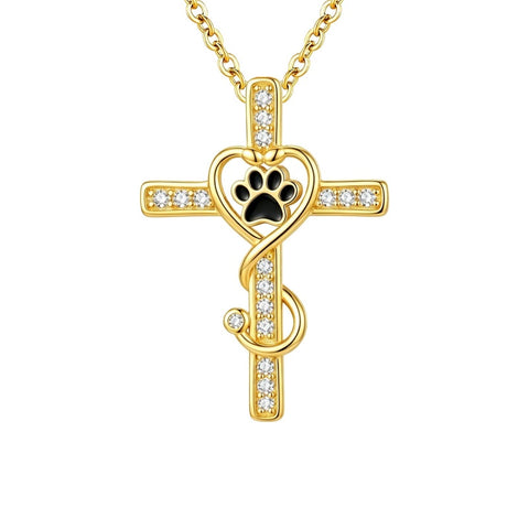 14K Gold Plated Stethoscope Cross Necklace Jewelry Christmas Graduation Nurses Week Gift