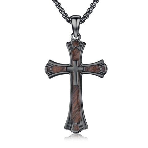 14K Gold Plated Cross Pendant Necklace Protection Jewelry Religious Gift