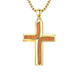 14K Gold Plated Cross Pendant Necklace Religious Confirmation Jewelry