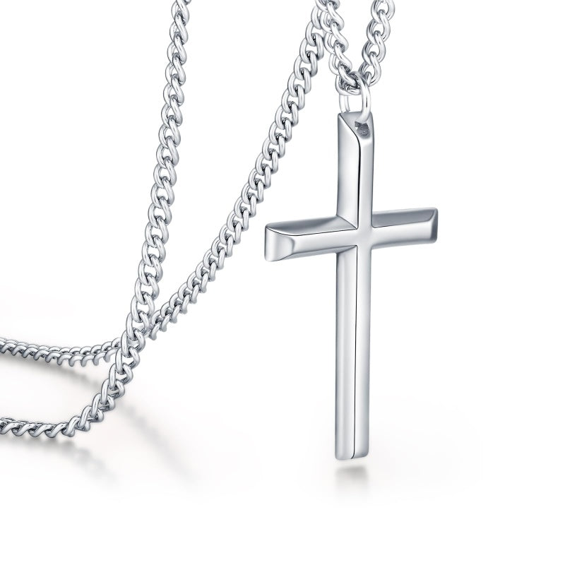 14K Gold Plated Cross Pendant Necklace Protection Jewelry Religious Gift