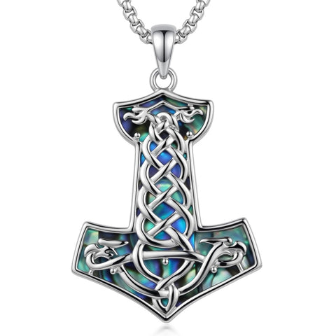 Sterling Silver Peace Sign Coexist Peace Symbol Pirate Tree of Life Thor's Hammer Wolf Raven Viking Series Necklace