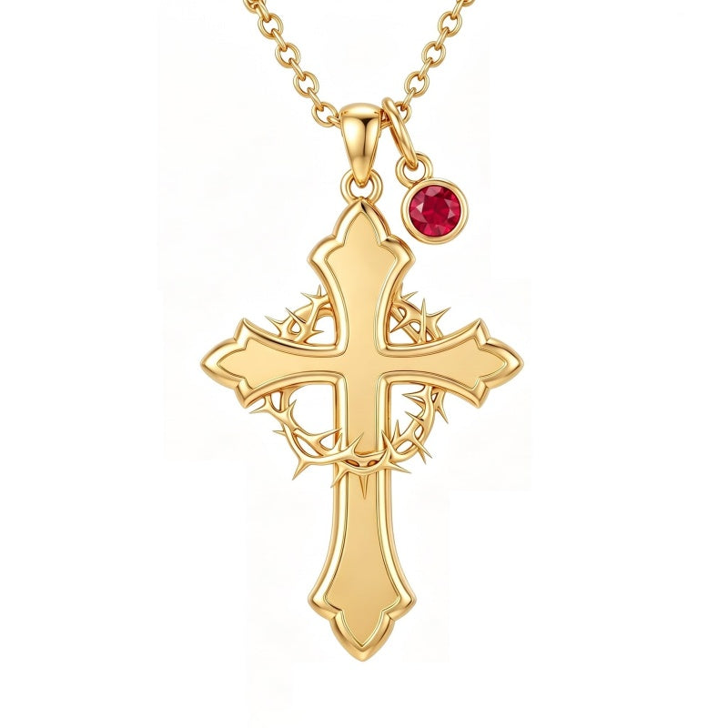 10K 14K 18K Gold Cross Pendant Necklace Religious Jewelry Gifts for Men and Women