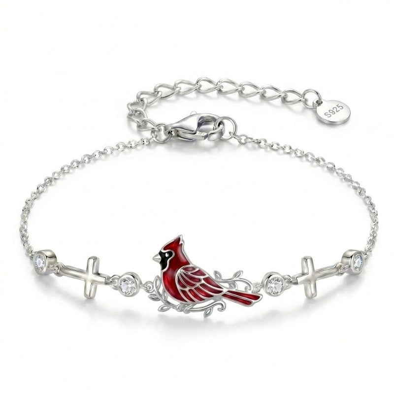 Sterling Silver Dragonfly Butterfly Cardinal Hummingbird Jesus Fish Lotus Daisy Sunflower Rose Faith Cross Bracelet