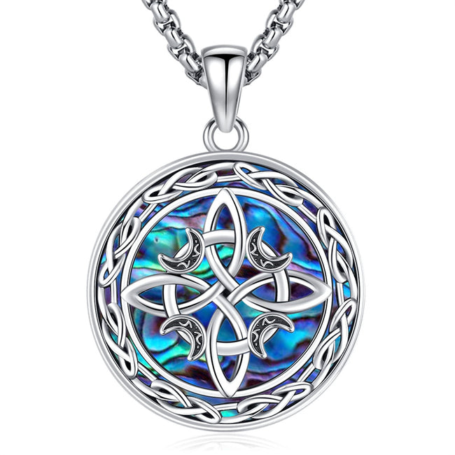 Celtic Knot Witches Knot Pendant Necklace Pagan Wiccan Magic Amulet Jewelry for Women Men Gift Necklace