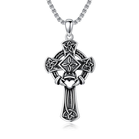 Sterling Silver Cross Pendant Necklace Christian Religious Jewelry Gifts for Anniversary