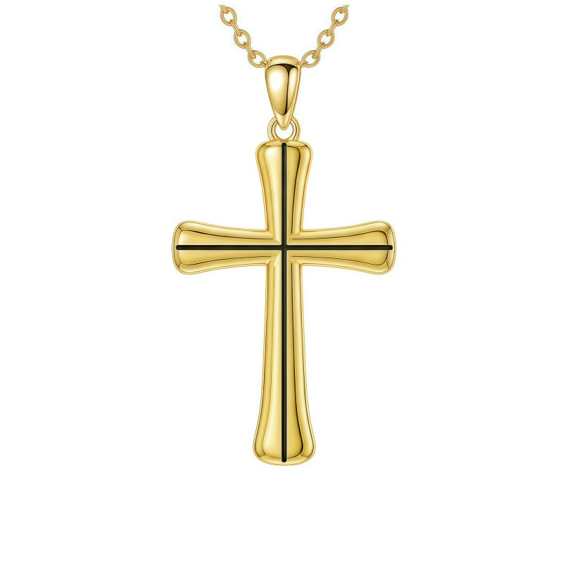 14K Gold Plated Cross Pendant Necklace Christian Jewelry Gifts