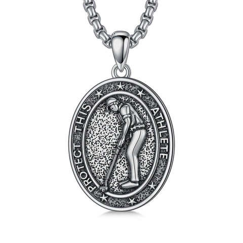 Sterling Silver Baseball Soccer Hockey Football Basketball Taekwondo Tennis Golf Runner Pendant Necklace