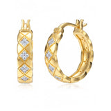 14K Gold Plated Hoop Earrings Jewelry Gift for Birthday Anniversary Mother's Day