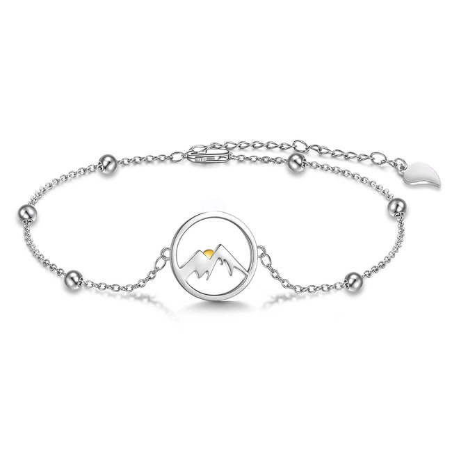 Mountain Bracelets  Gifts 925 Sterling Silver HuggingJewelry for Women Sister