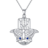 Sterling Silver Hamsa Tree of Life Viking Lion Butterfly Evil Eye Yin Yang Eye of Horus Pendant Necklace