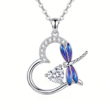 Sterling Silver Heart Bee Dragonfly Butterfly Hummingbird Sunflower Animal Pendant Necklace  Gifts for Christmas