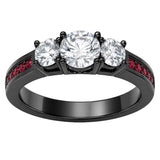 Sterling Silver 10K 14K 18K Gold Custom Engraved Moissanite Engagement Wedding Ring