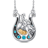 Sterling Silver Cowboy Boot Cowgirl Pendant Necklace