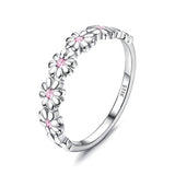 925 Sterling Silver Daisy Flower Ring Paved with Colorful Cubic Zirconia Gift For Women