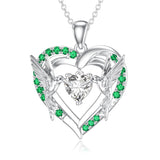 Sterling Silver Heart Dragonfly Hummingbird Pendant Necklace Jewelry Gifts for Christmas Anniversary