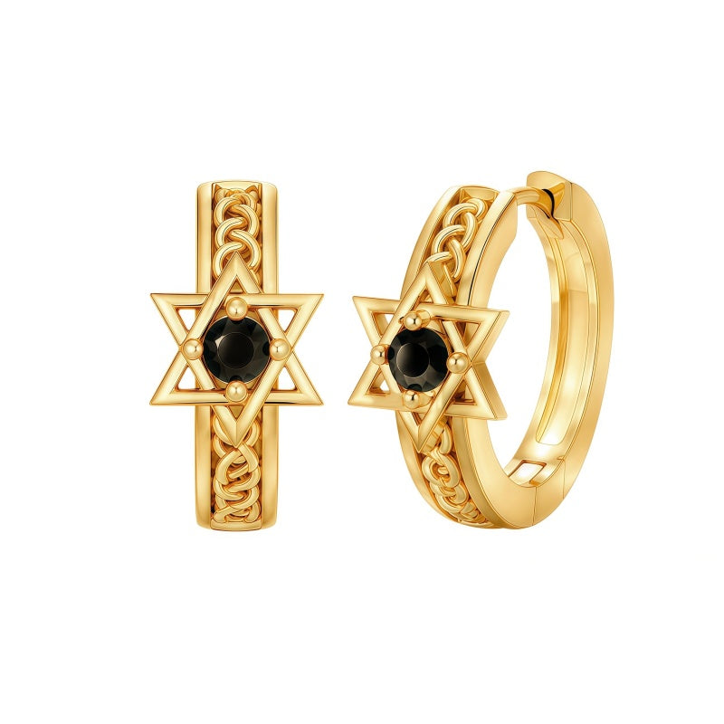 14K Gold Plated Vikings  Celtic Knot Hoop Earrings