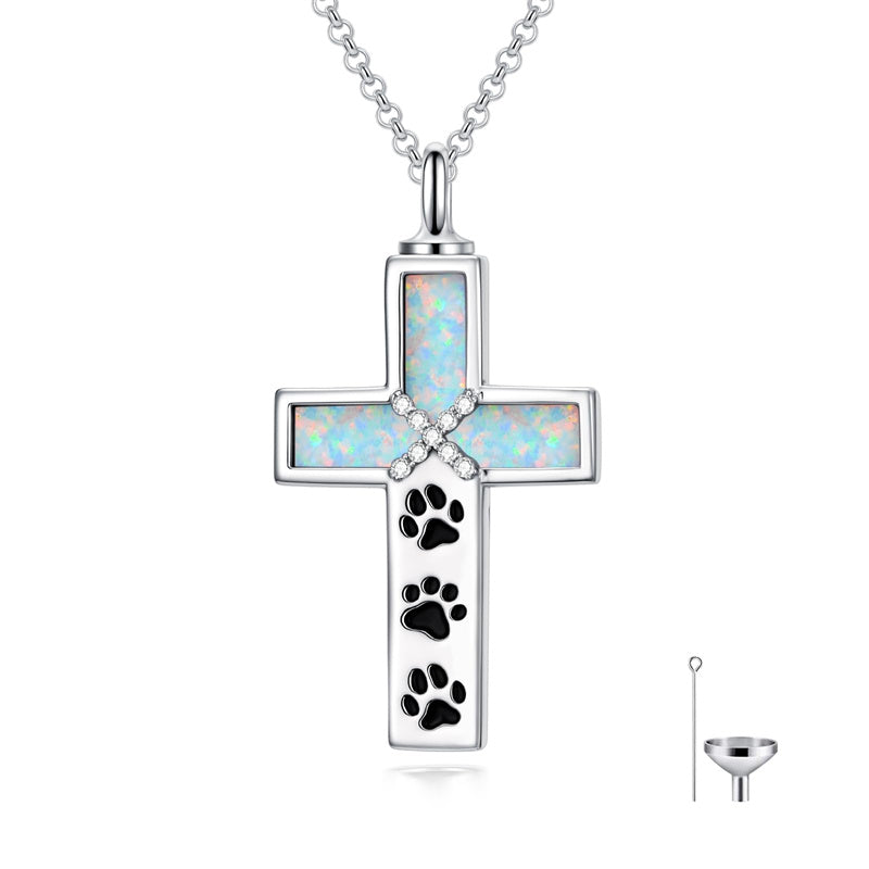 Sterling Silver Abalone Shell Opal Butterfly Dragonfly Tree of Life Pet Paw Cross Urn Necklaces for Ashes